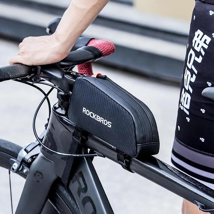 Actual product image Rockbros 039BK bicycle frame bag 1 l with braid - black (1 l, Frame bag)