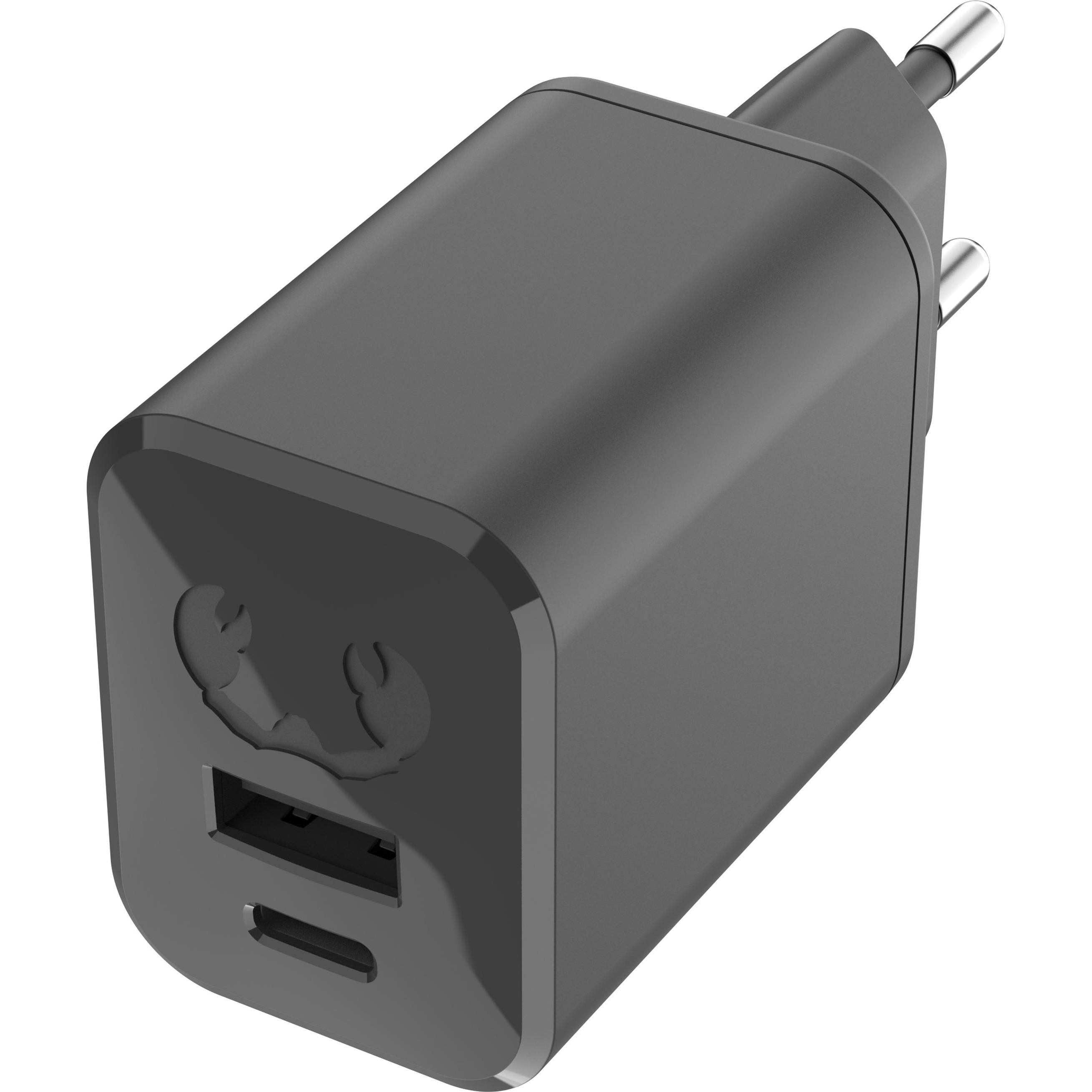 Fresh'N Rebel Mini Caricatore USB A + USB C (45 W), Caricatore USB, Grigio