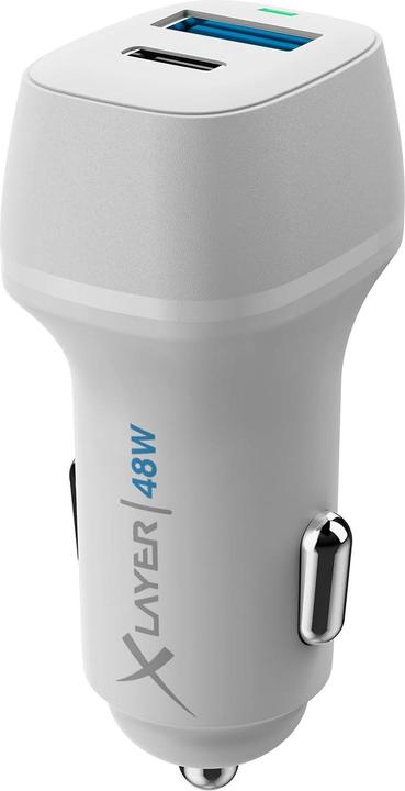 Produktbild Xlayer USB/USB Type-C Kfz-Ladegerät (48W), weiss