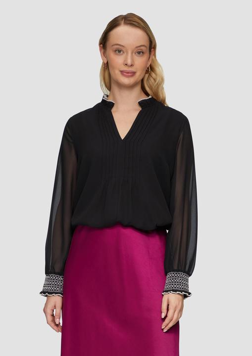 Produktbild S.Oliver Bluse Elegante Chiffonbluse mit Kontrast-Details (36)