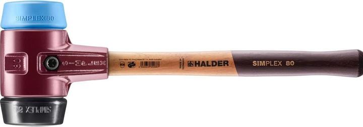 Image du produit Halder Marteau SIMPLEX longueur 490 mm tête Ø 80 mm bois tendre/moyennement dur TPE-soft bleu/caoutchouc (2840 g)