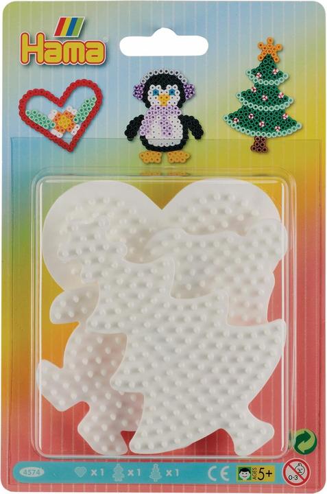 Produktbild Hama Perlen Strijkkralenbordjes - Hart, Pinguin, Boom