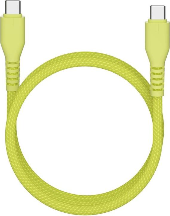 Actual product image Qualo nylon cable USB-C - USB-C 1.5m 3A yellow QKN-CC-05 (1.50 m, 60 W)