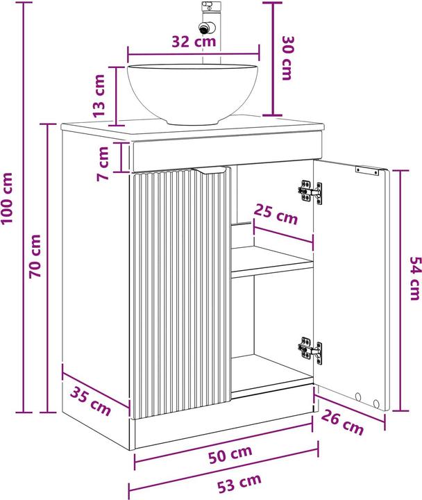 Produktbild vidaXL Waschtischunterschrank (54 x 35 x 83 cm)