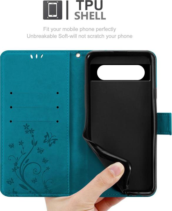 Actual product image Cadorabo Case for Google Pixel 8A Flower Book (Google Pixel 8a)