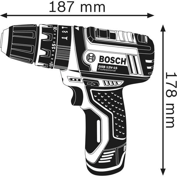 Productafbeelding Bosch Professional GSB 12V-15 (Oplaadbare batterij)