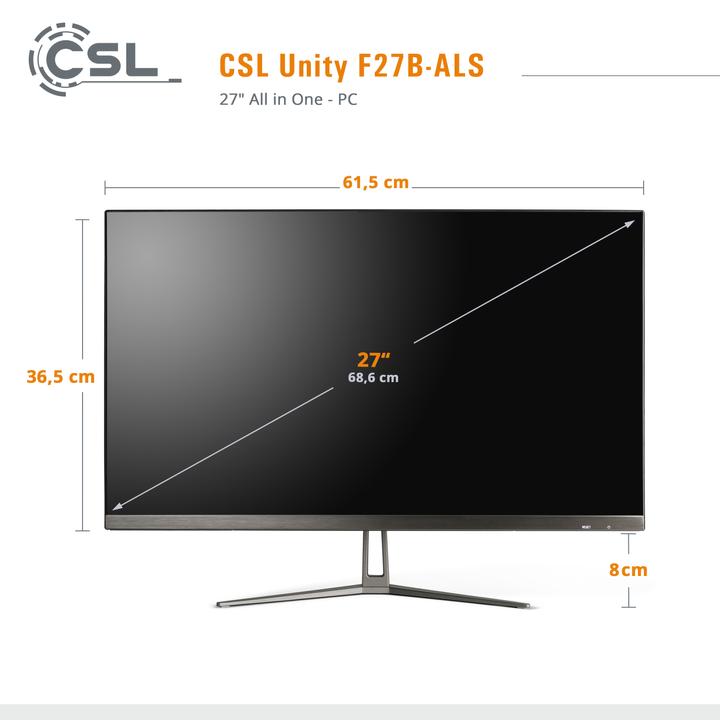 Produktbild CSL All-in-One-PC Unity F27B-ALS, QWERTZ Layout (DE) (1000 GB, 8 GB, Intel UHD Graphics)