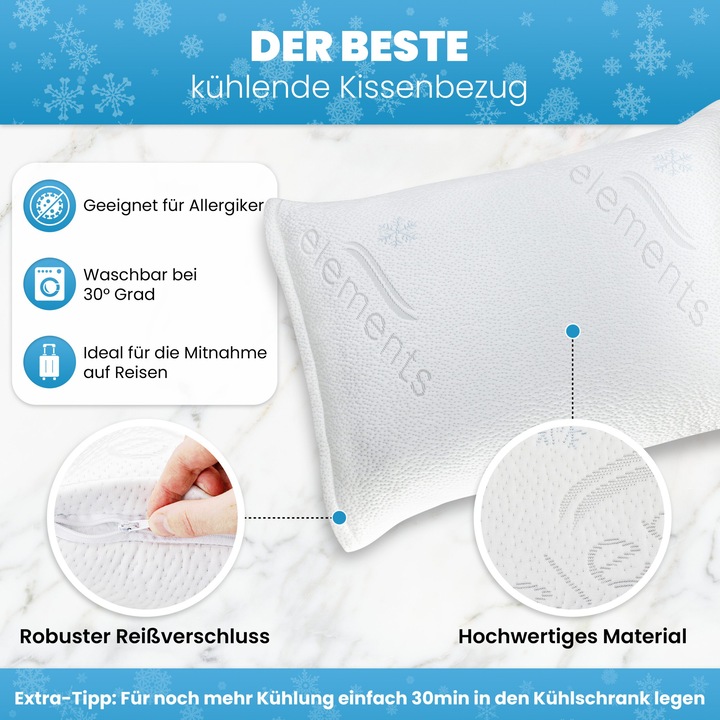 Produktbild Mara Vital Kühlender Kissenbezug 2er Set (Kopfkissenbezug, 40 x 80 cm)