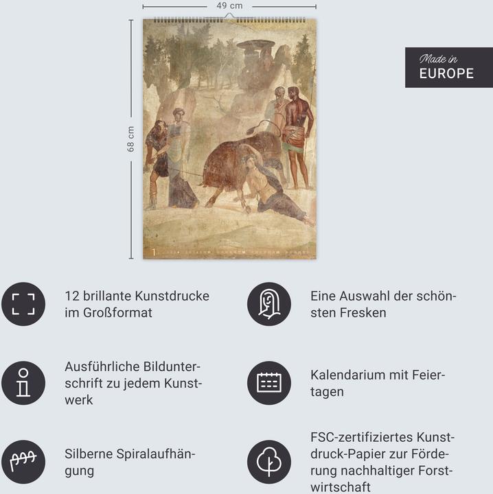 Produktbild Römische Fresken Kalender 2026 (49 x 68 cm, Harter Einband, Deutsch)