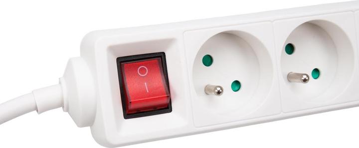 Produktbild Velleman 4-Fach-Steckdosenleiste - Mit Schalter - Stecker-Typ E (Französisches System) (4x, CEE 7/5, 1.50 m)