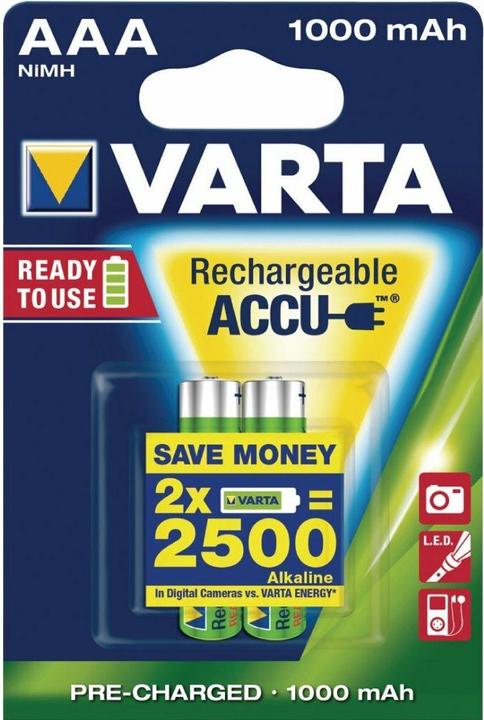 Image du produit Varta Recharger Accu Power (2 pcs, AAA, 1000 mAh)