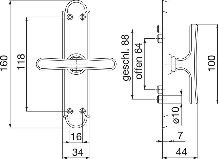 Produktbild Grundmann Fenstertrieb ALT-WIEN 920 - sichtbar geschraubt, Messing poliert