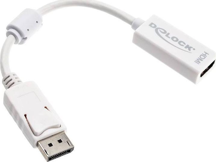 Immagine prodotto Delock Adattatore per monitor da DP a HDMI-Bu bianco (HDMI, 16 cm)