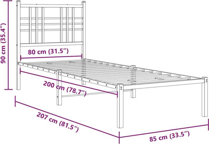 Image du produit vidaXL Bettgestell (80 x 200 cm)