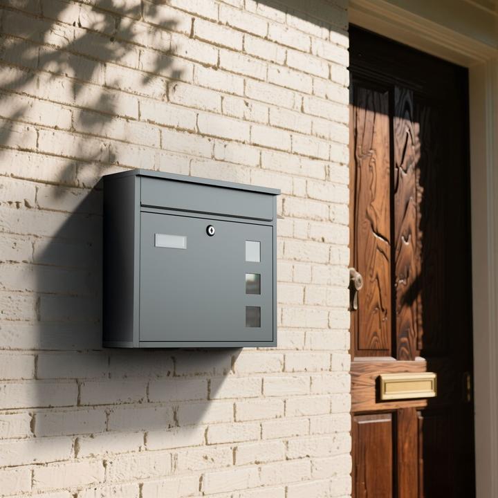 Actual product image Wiltec Design Mailbox V12 Letterbox Postbox Pillar Letter Mail Post Box