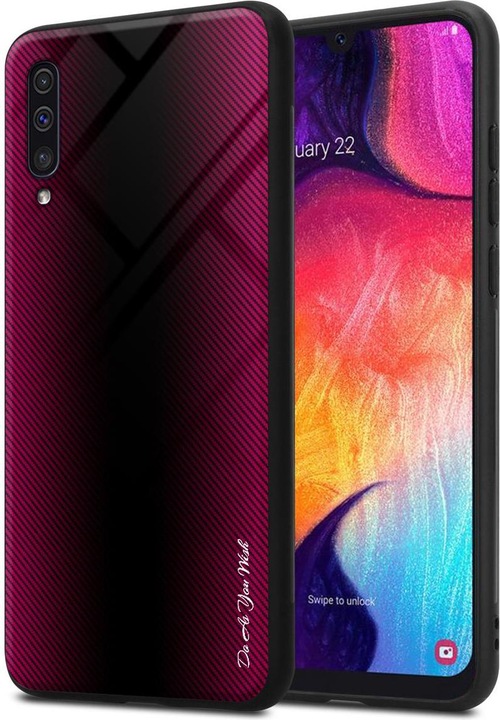 Productafbeelding Cadorabo TPU gestreepte glasplaat (Samsung Galaxy A50, Samsung Galaxy A30)