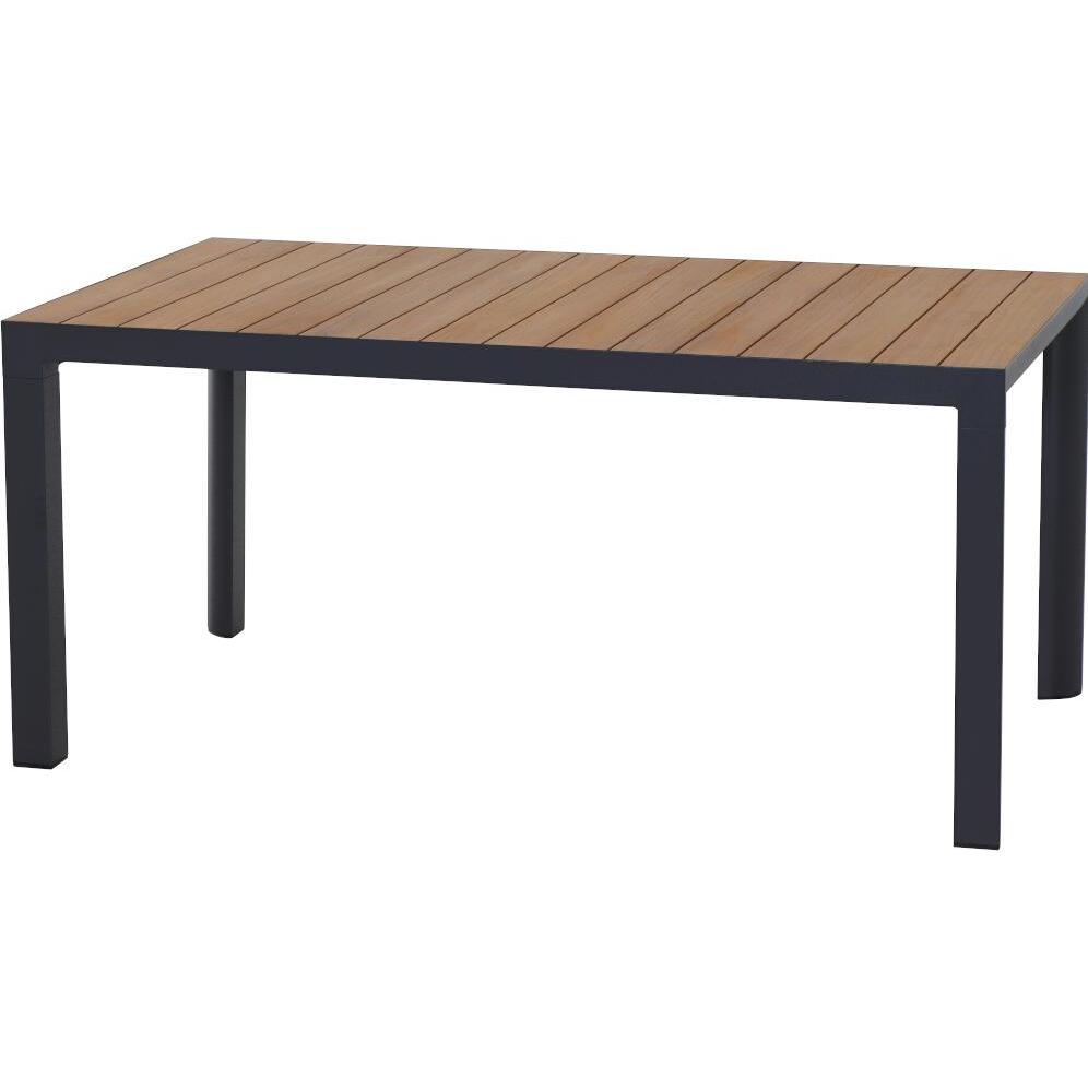 Siena Garden, Gartentisch + Balkontisch, Silva Dining Tisch 160x90cm matt anthrazit / Teak FSC (160 cm)