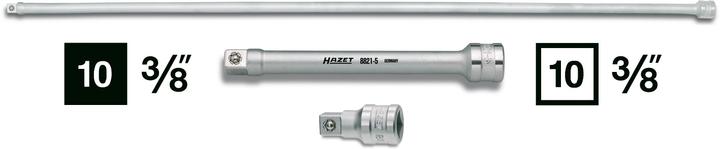 Produktbild HAZET Verlängerung 8821-3 ∙ Vierkant10 mm (3/8 Zoll) ∙ Vierkant 10 mm (3/8 Zoll)