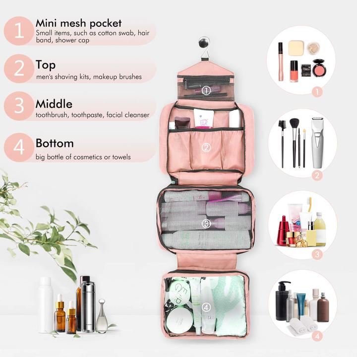 Produktbild Only-Bags.Store Kulturtasche zum Aufhängen Faltbare Waschtasche mit Haken Kulturtasche mit Henkel Zum Aufhängen