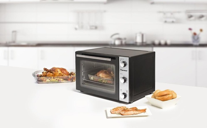 Image du produit Bestron Four gril avec tournebroche, pierre à pizza et fonction chaleur tournante