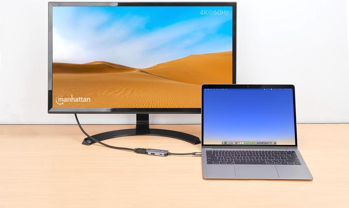 Produktbild Manhattan USB-C auf HDMI 3-in-1 Docking-Konverter mit Power Delivery (USB-C, 3 Ports)