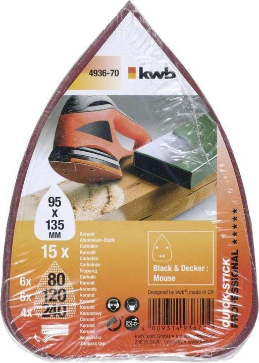 Actual product image kwb Mouse adhesive discs economy pack/10pcs (80, 120, 240)