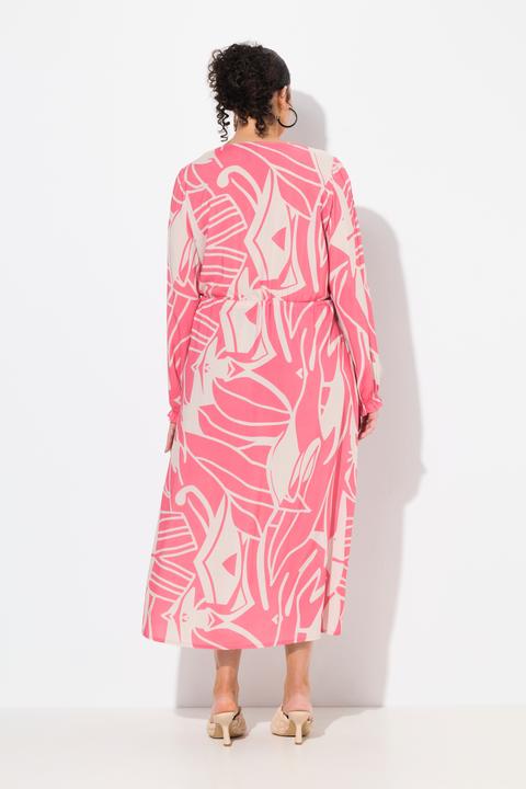 Actual product image Ulla Popken Abstract Print Long Sleeve Dress (62)