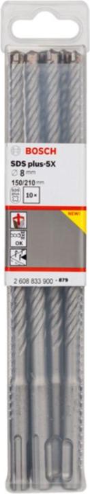 Productafbeelding Bosch Professional Zubehör hardmetalen hamerboor SDS-Plus-p5X lengte 210 mm boor ø 8 mm - 10 stuks (8 millimeter)