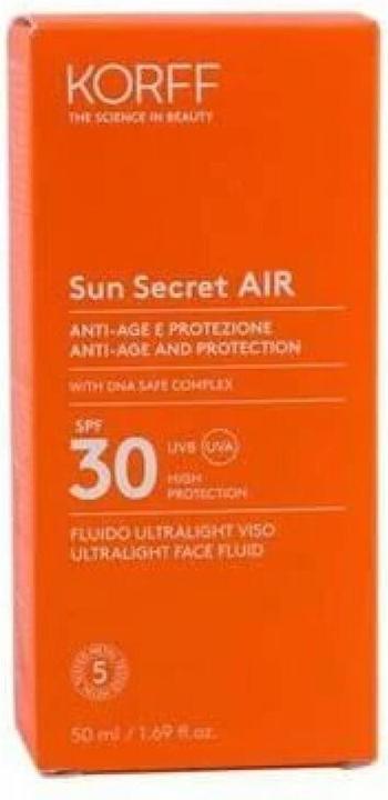 Actual product image Korff Sun Secret AIR Ultralight Face Fluid SPF30 Anti-Aging Protective 50ml (Suntan cream, SPF 30, 50 ml)