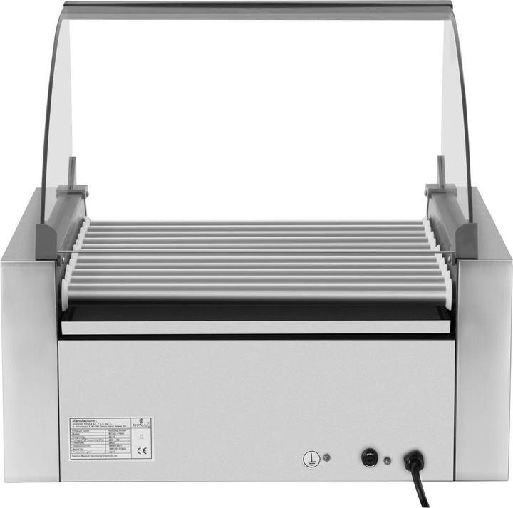 Produktbild Royal Catering Hot Dog Grill Edelstahl Rollengrill Würstchengrill 11 Rollen 2600 W 2 Zonen