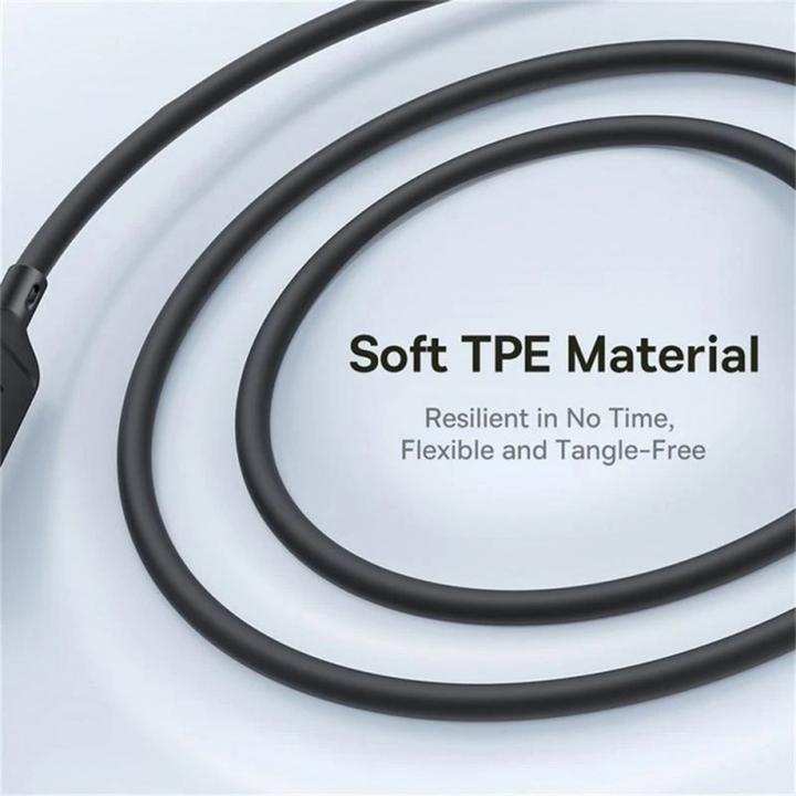 Actual product image Baseus USB-C to Lightning / microUSB / USB-C Charging Cable Silky 3in1, 100W, 5A, 1.5m, Black (1.50 m, 100 W)