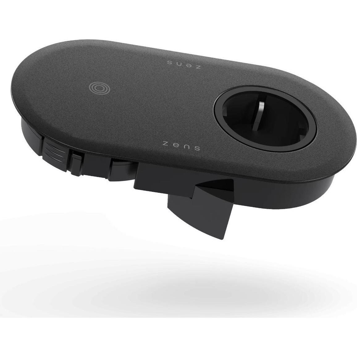 Zens PuK Combi ZEPC01B mit Qi-Ladefunktion und Steckdose, schwarz (5 W), Wireless Charger, Schwarz