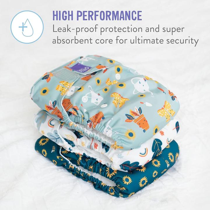 Actual product image Bambino Mio Miosolo Classic Washable Diaper Set White