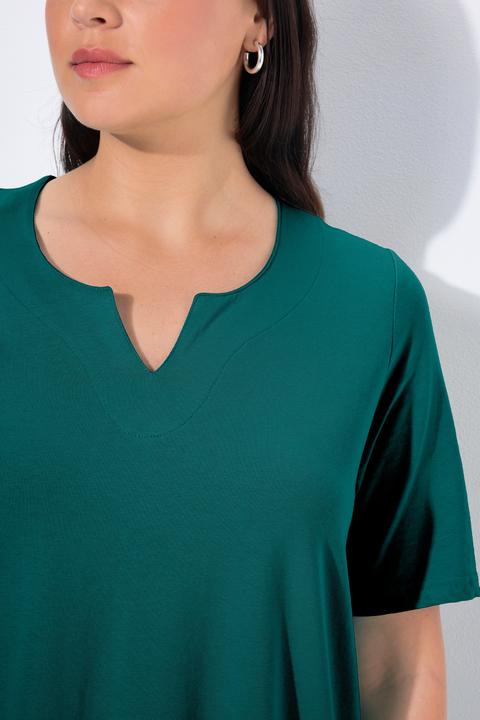 Actual product image Ulla Popken Essential Notch Neck Stretch Tee (58)