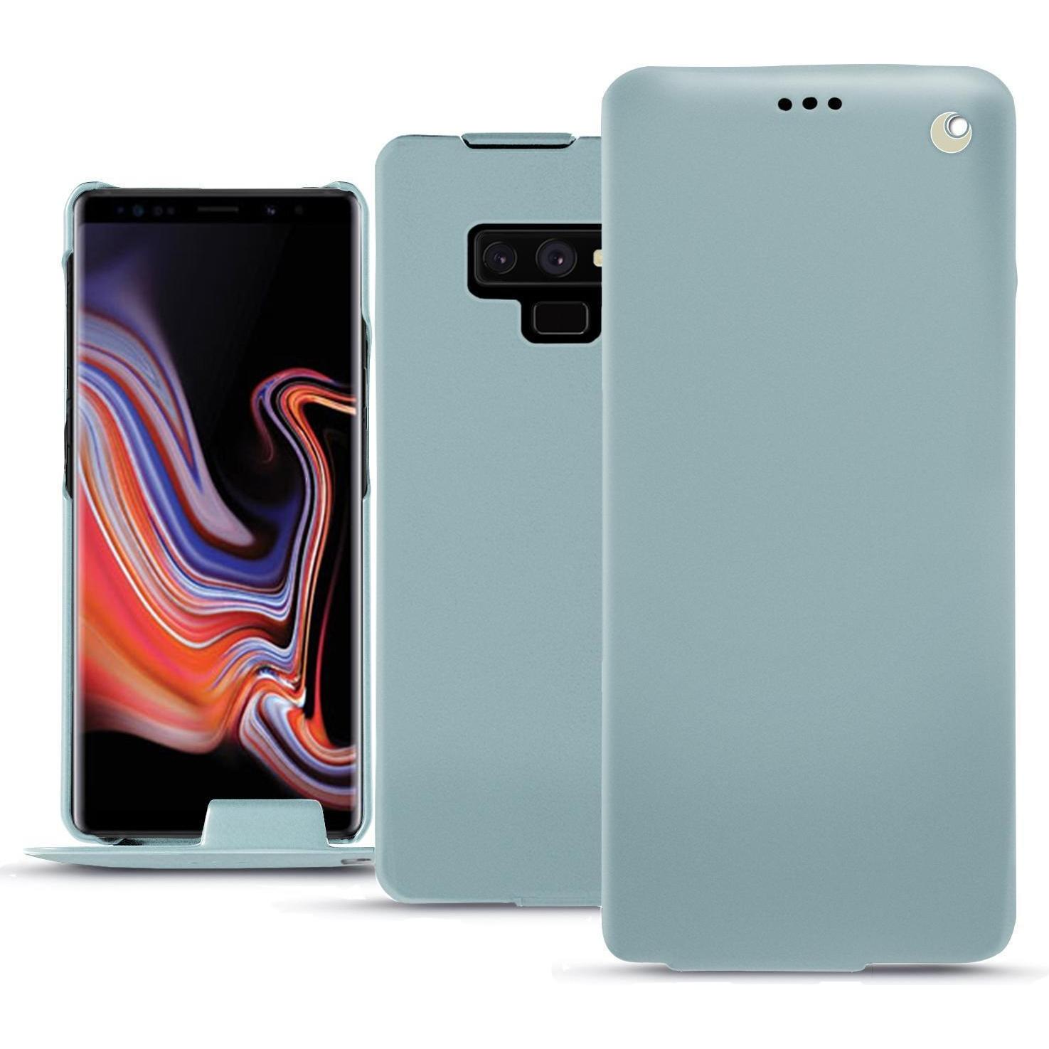 Noreve Lederschutzhülle vertikal (Samsung Galaxy Note 9), Smartphone Hülle, Blau