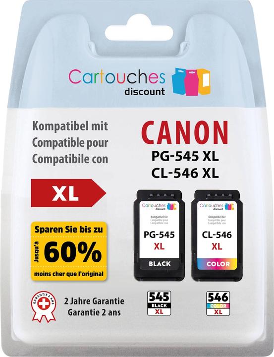 Cartouches Discount PG-545XL und CL-546XL Pack (CMYK)