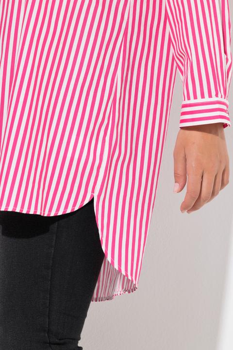 Immagine prodotto Ulla Popken Camicia dal taglio svasato con righe, collo da camicia e maniche lunghe (50, 52)