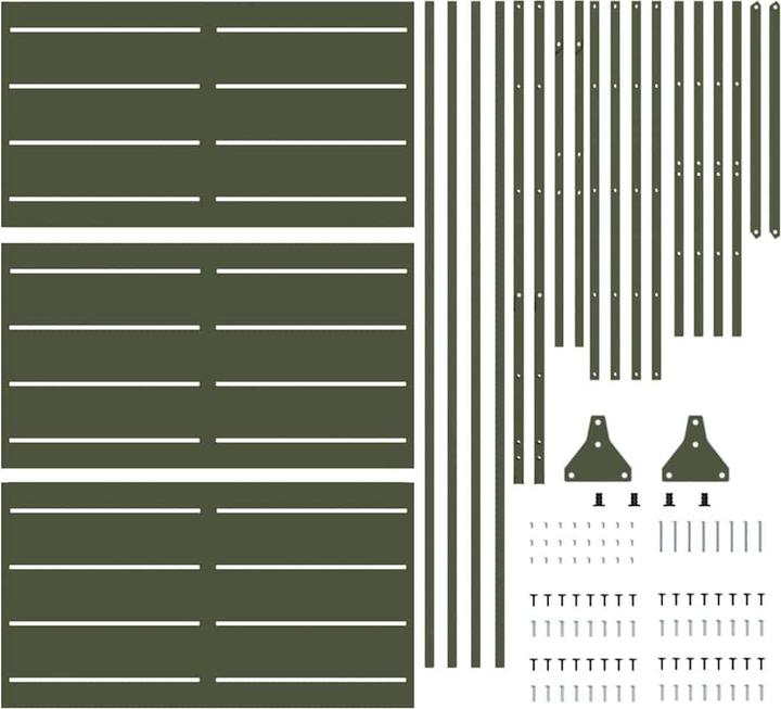 Produktbild vidaXL Metallzaunpanel Olivgrün Pulverbeschichteter Stahl