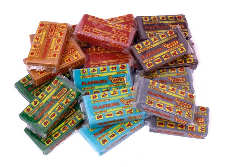Produktbild Jovi Plastilina Display, Knetmasse Naturfarben, Kartonbox mit 18 x 50 g (3 x 6 Farben)