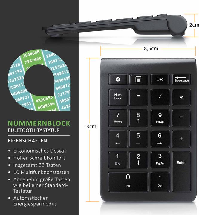 Produktbild Aplic Bluetooth Numpad (Nummernblock, Kabellos)