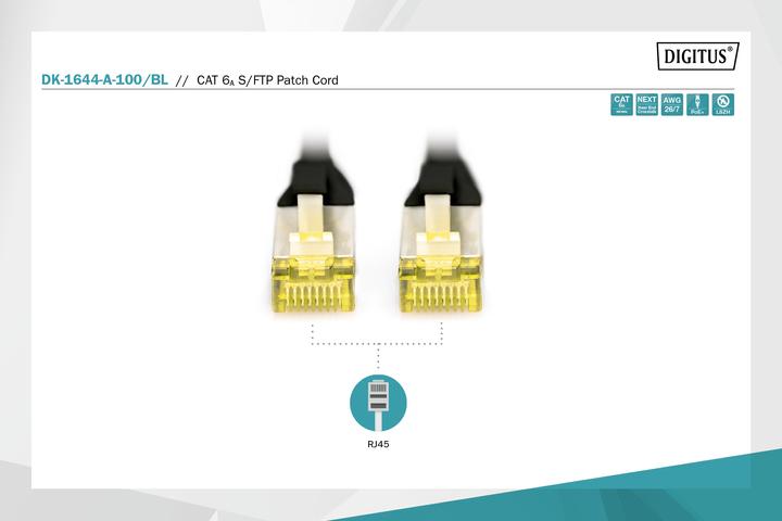 Actual product image Digitus CAT 6A S/FTP patch cord (S/FTP, CAT6a, 10 m)