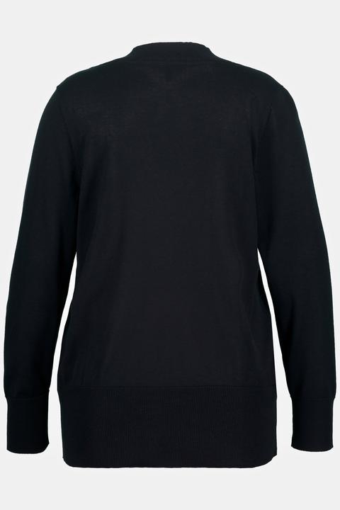 Produktbild Ulla Popken Strickjacke, V-Ausschnitt, Knopfleiste, Feinstrick