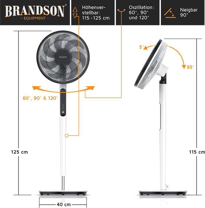Image du produit Brandson Ventilateur sur pied (49 dB)