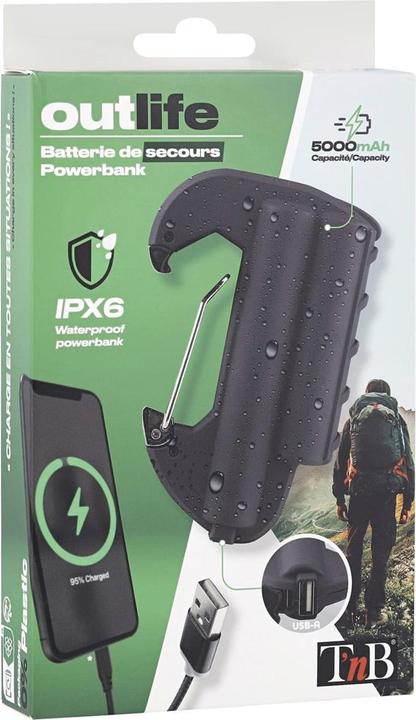 Image du produit T'nB TNB-OLPBU5000 Banque d'alimentation 5000mAh OUTLIFE (5000 mAh, 12 W, 18.50 Wh)