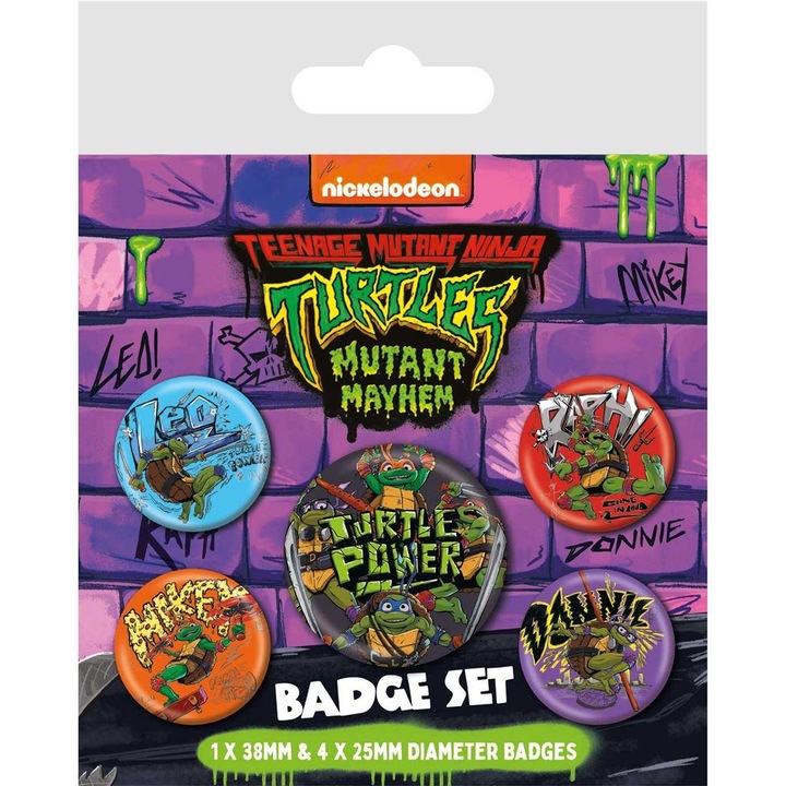 Produktbild Teenage Mutant NT Abzeichen 5erPack