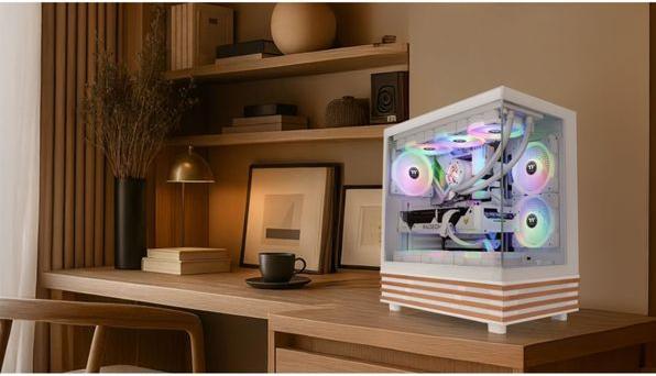 Produktbild Thermaltake View 270 Plus WS ARGB (weiss/holz, Tempered Glass x 2, Holz-Struktur) (ATX, Micro ATX (mATX), Mini-ITX)