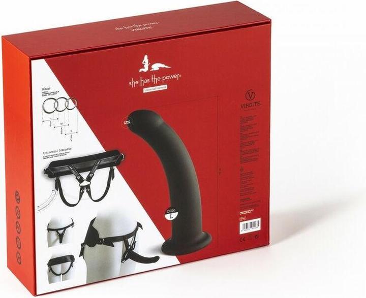 Produktbild Virgite Gurt Mit Schwarzem Dildo Grösse L