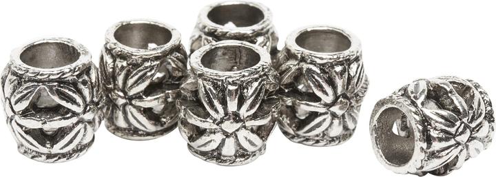 Immagine prodotto Hobby & Crafting Fun Perline di metallo per gioielli "Fiore", 6 pezzi, 11x9 mm, argento antico