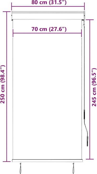Actual product image vidaXL Exterior blind (80 x 250 cm)