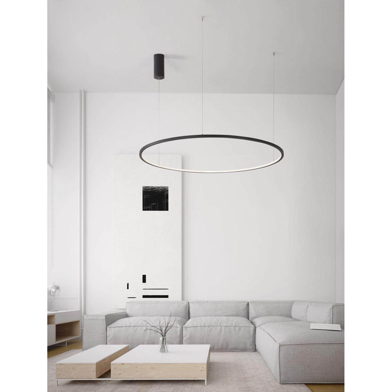 Thumbnail - Nova Luce, Pendelleuchte, TARQUIN LED Pendelleuchte Schwarz 59W Warmweiss 200x100cm dimmbar 9345609